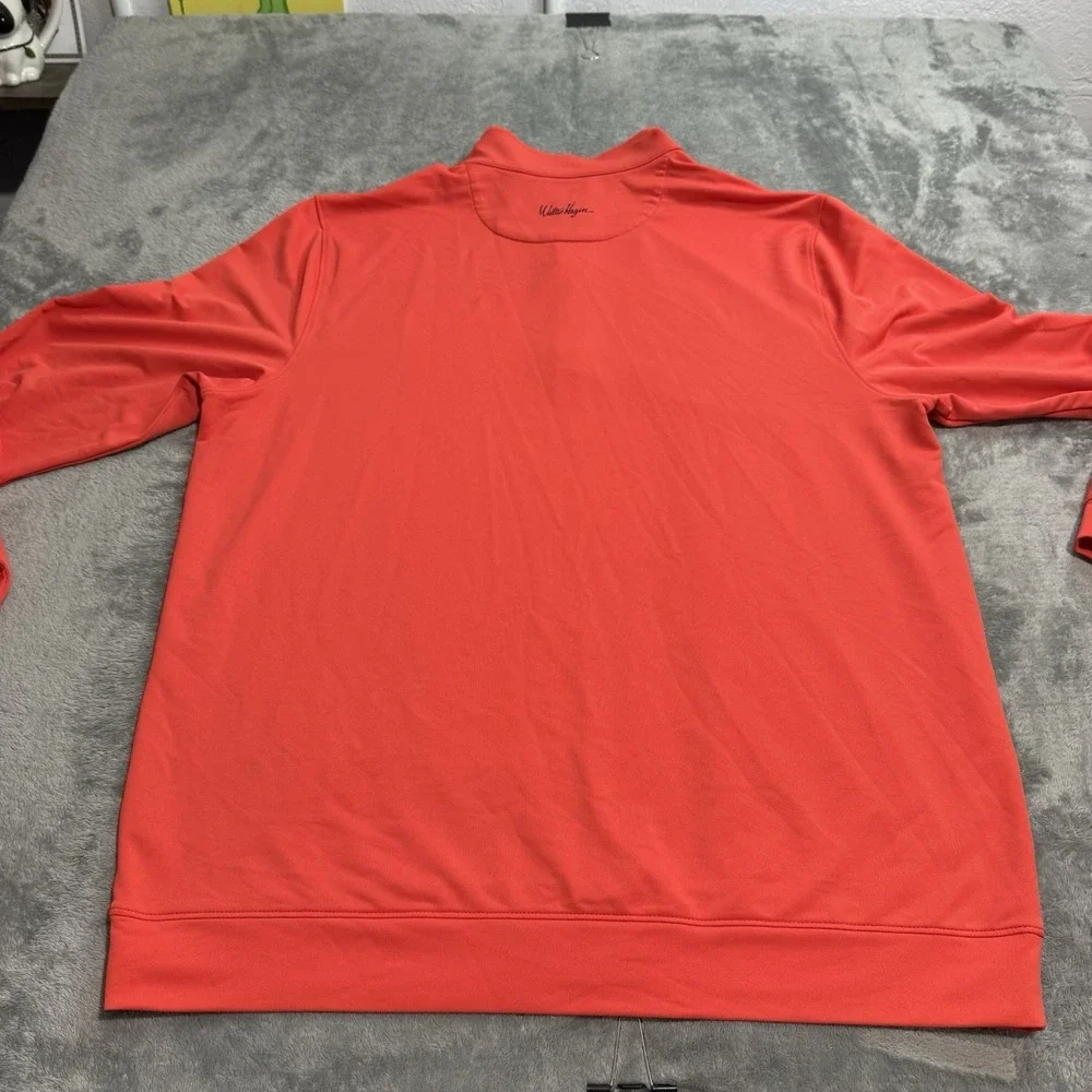 Walter Hagen NWOT Mens Performance 11 Light 1/4 Zip Golf Pullover L Orange Work